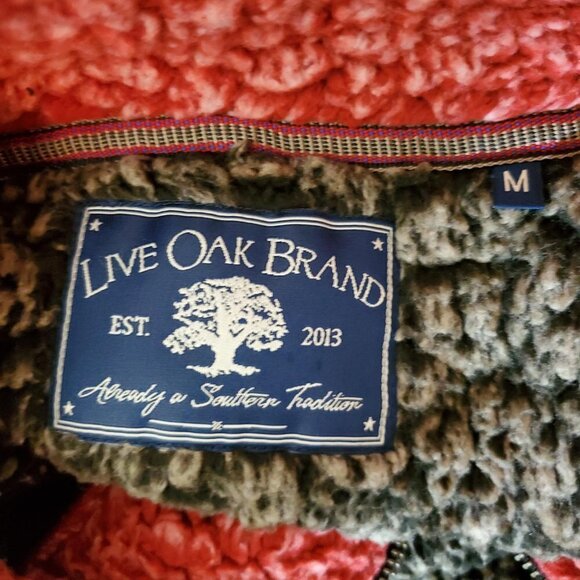 ❤️223 Live Oak Brand Charcoal/Cranberry Quarter Zip Fleece Pullover Sherpa - Picture 3 of 5